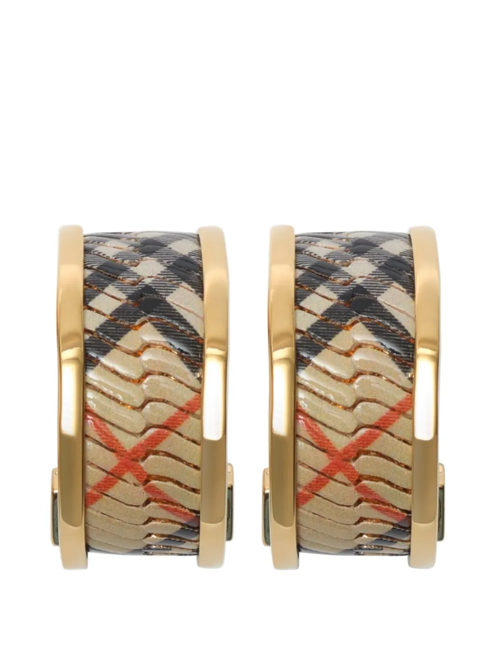Burberry check-print hoop earrings - Oro