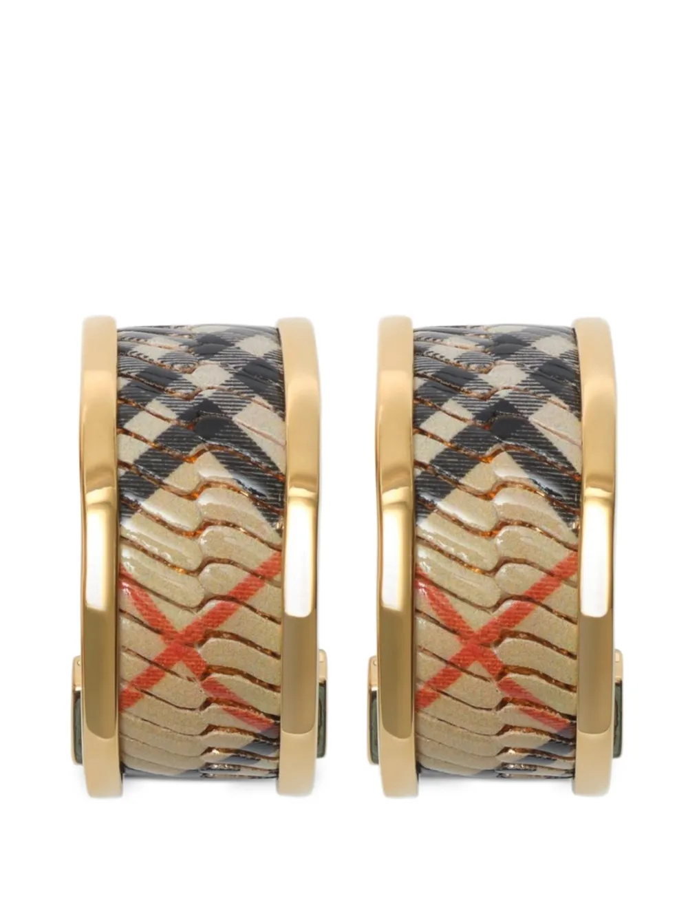 Burberry check-print hoop earrings - Gold