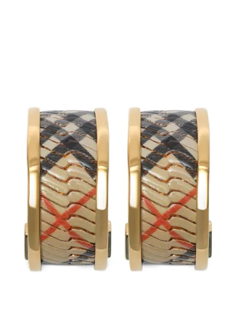 Burberry Check print hoop earrings