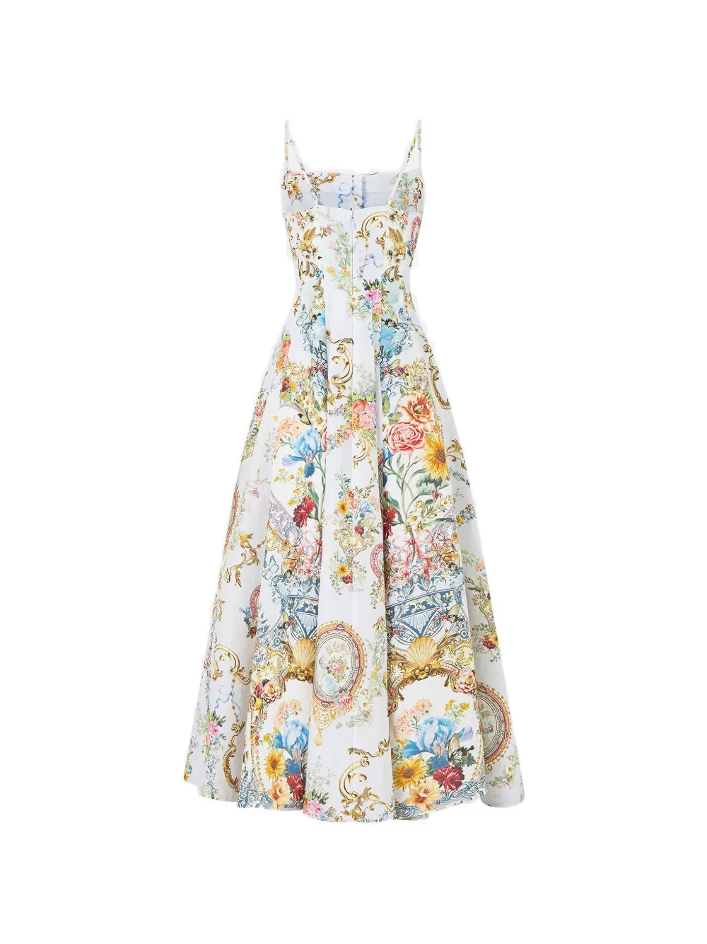 Camilla Seville flared jurk met sweetheart hals Blauw