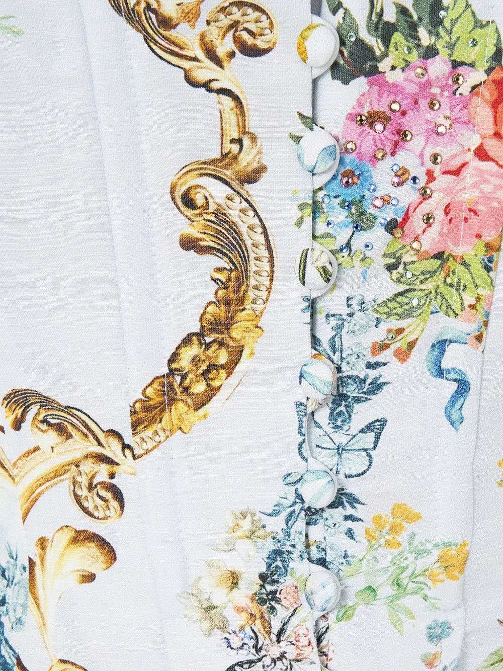 Camilla Seville flared jurk met sweetheart hals Blauw