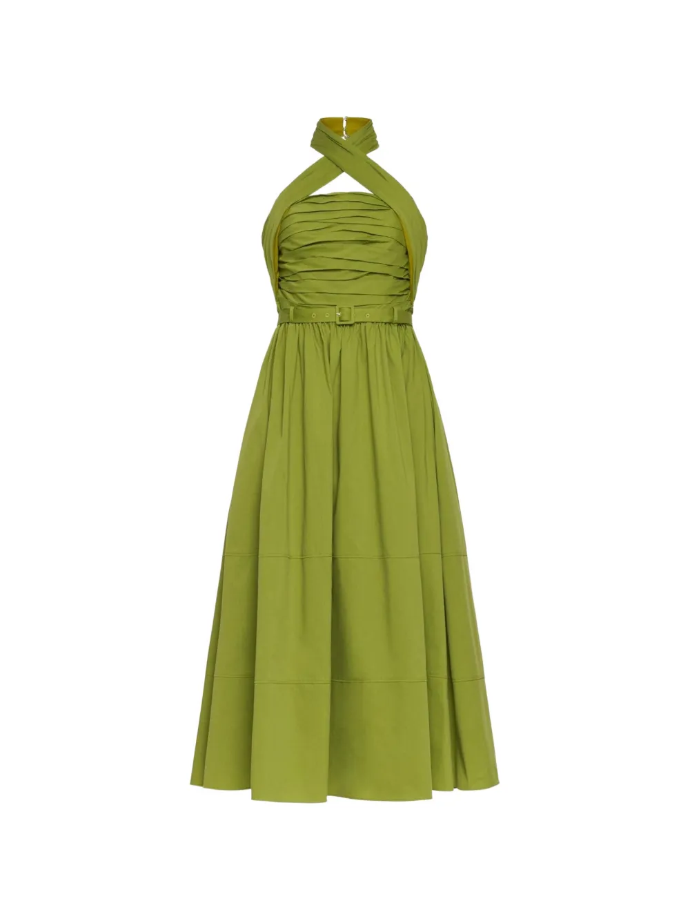 Cinq A Sept Marcie pleated belted dress - Verde