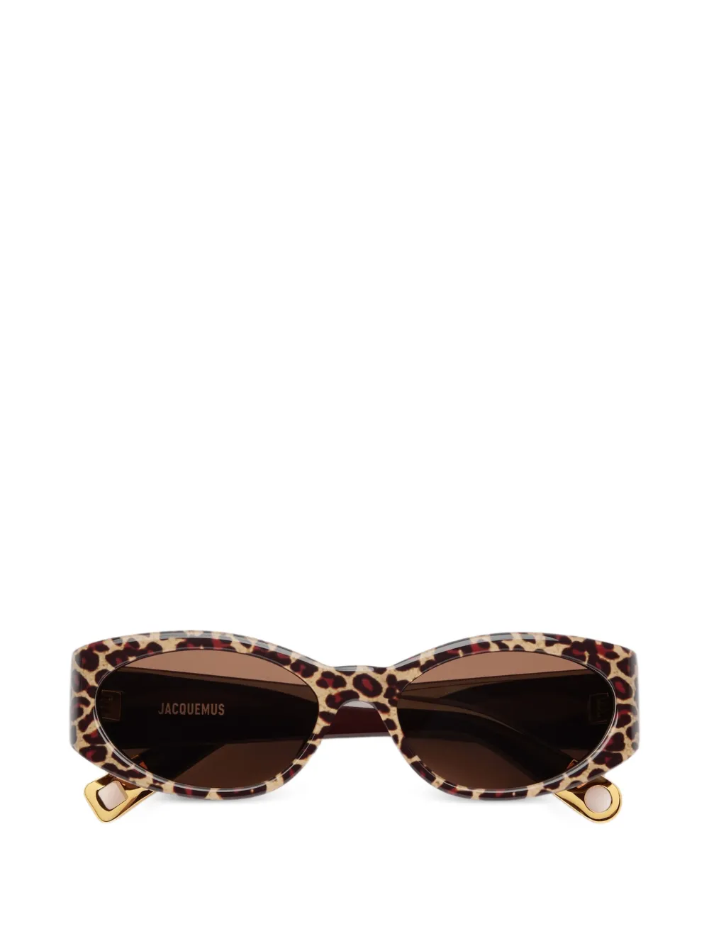 Jacquemus Ovalo leopard-pattern oval sunglasses - Marrone