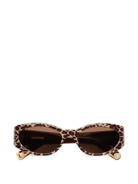 Jacquemus Ovalo leopard-pattern oval sunglasses