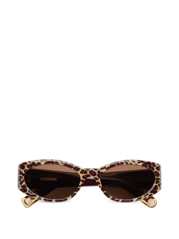 Jacquemus Ovalo Leopard-print Sunglasses in Brown