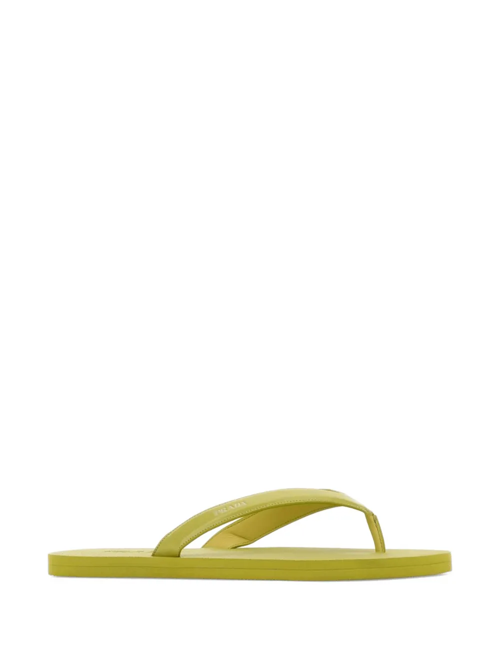 Prada debossed-logo flip flops Geel