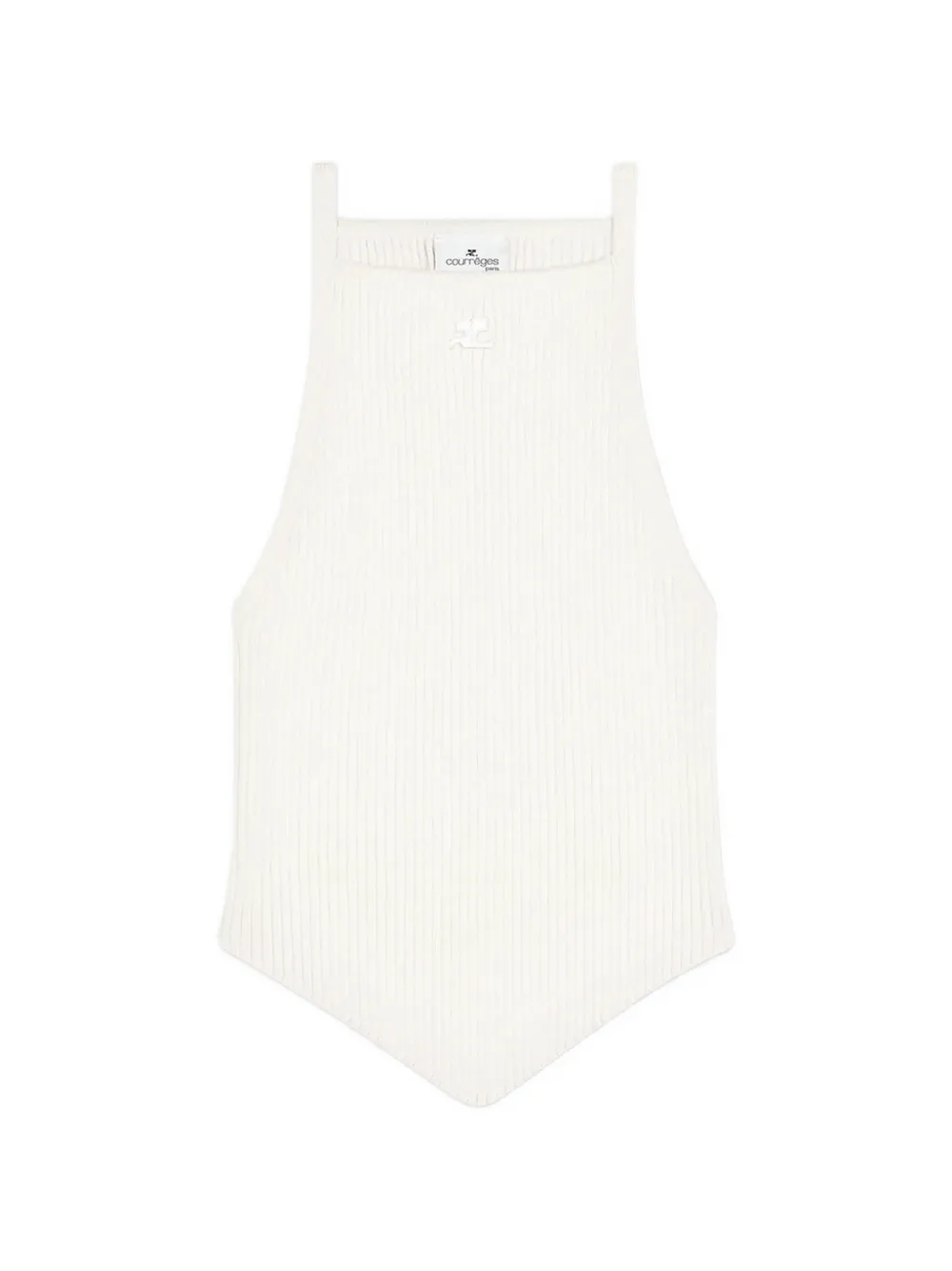 Courrèges pointy rib-knit top - Bianco