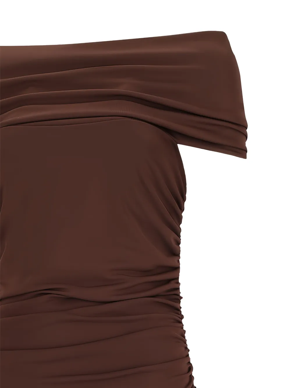 DES PHEMMES Off-shoulder midi-jurk Bruin
