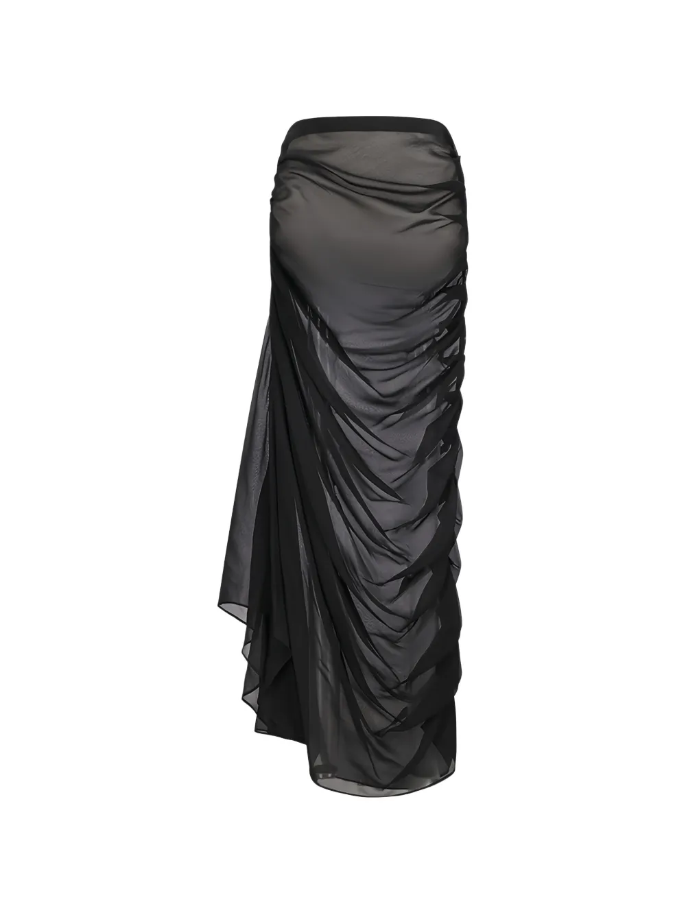 Giuseppe Di Morabito ruched draped silk maxi skirt - Nero