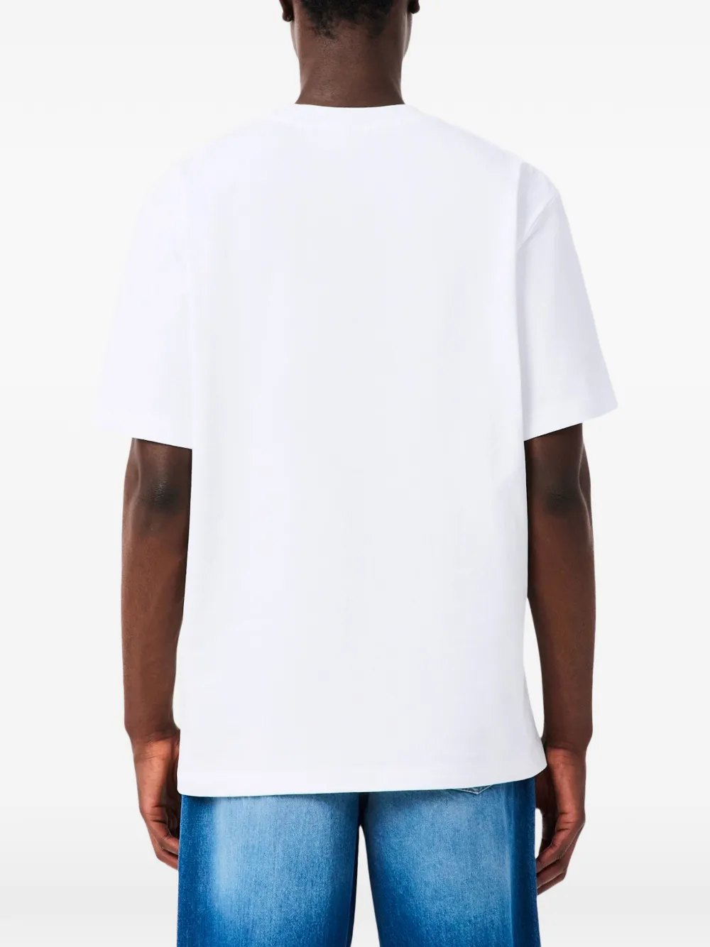 Lacoste T-shirt met geborduurd logo Wit