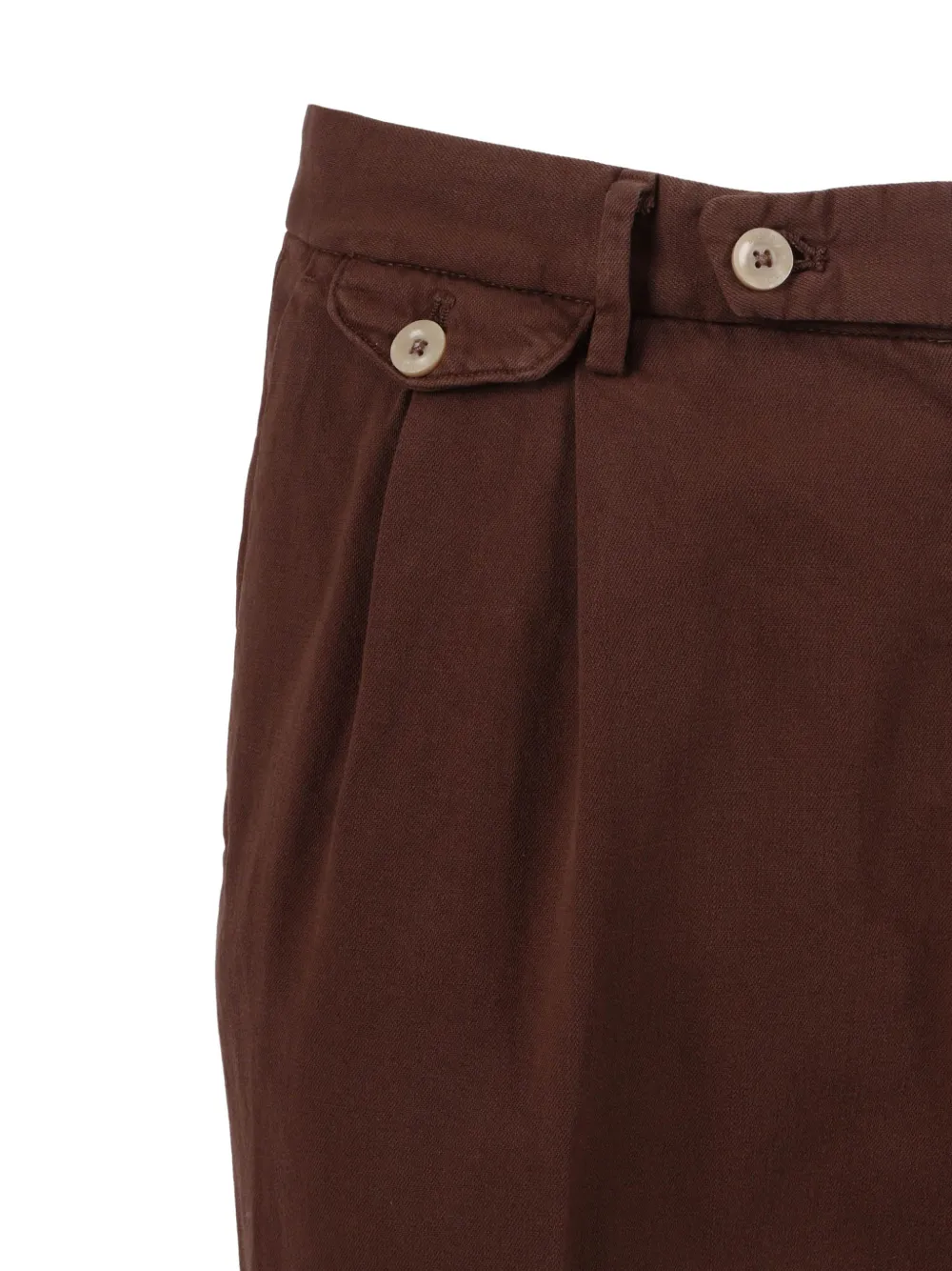 Briglia 1949 Geplooide broek met knoopflap Bruin