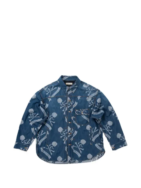 Mastermind World skull-print denim shirt