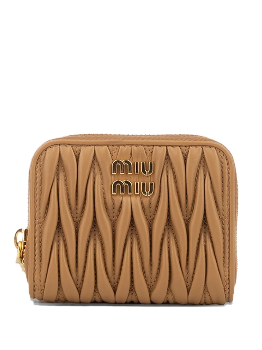 Miu Miu quilted zip wallet - Marrone