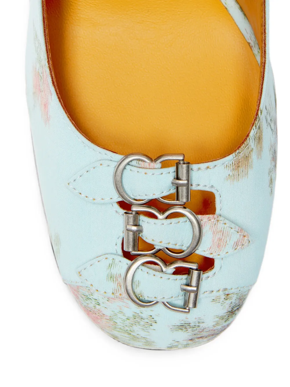 LILI CURIA Babette pumps met bloemenprint en gespdetail Blauw