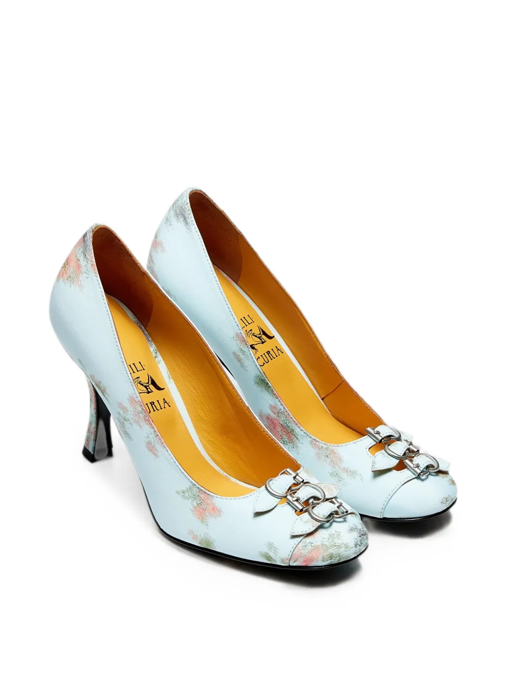 LILI CURIA Babette pumps met bloemenprint en gespdetail Blauw