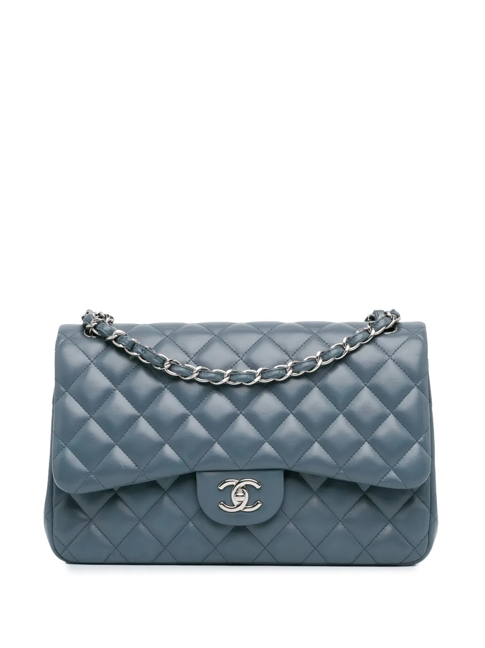 CHANEL Pre-Owned 2012 Jumbo Classic Lambskin Double Flap shoulder bag - Blu
