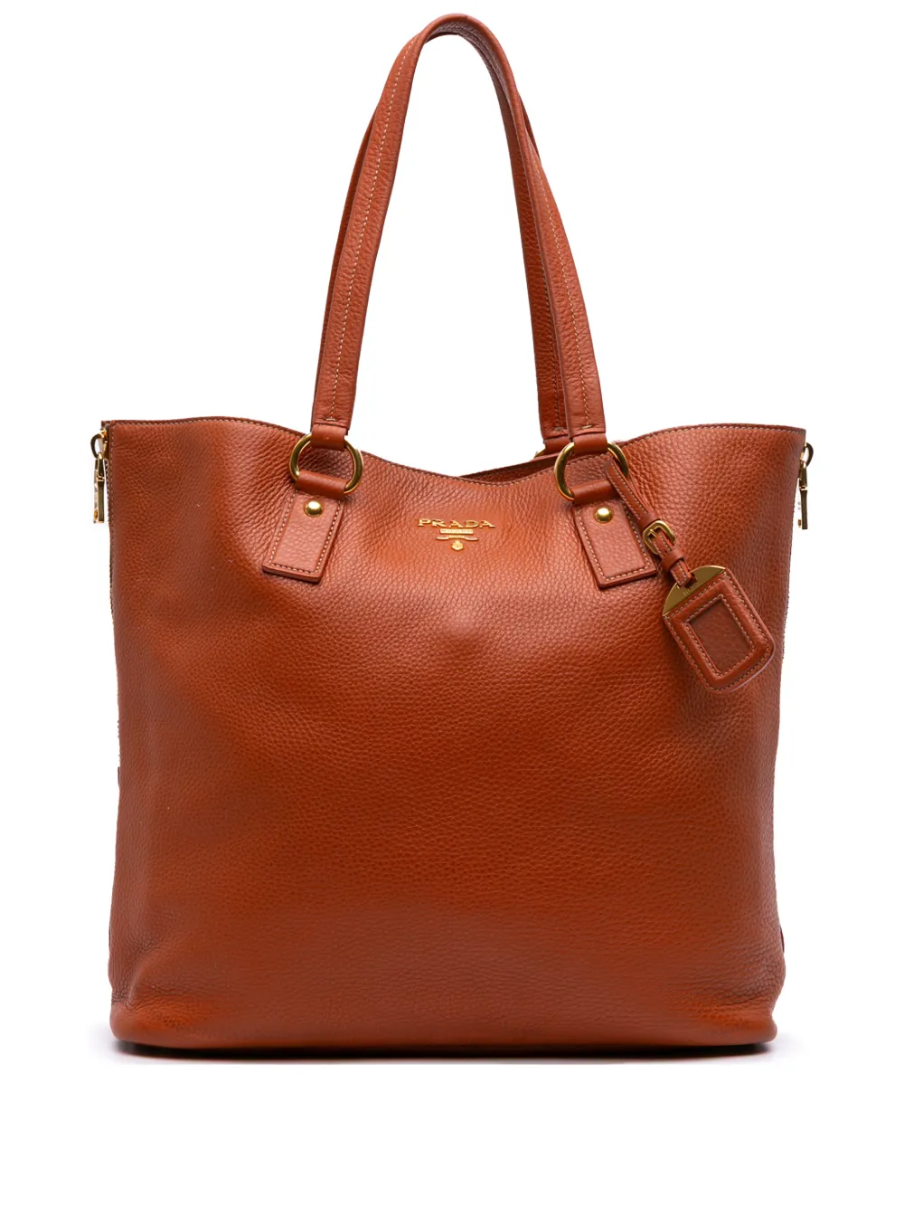 Prada Pre-Owned 2000-2025 Vitello Daino Tote Bag mit Reißverschluss - Orange