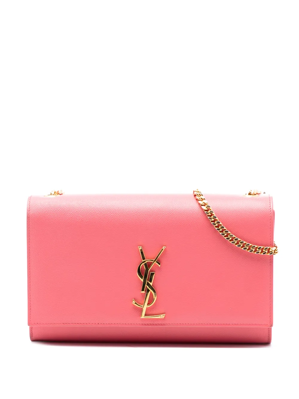 Saint Laurent Pre-Owned 2015 mittelgroße Grain de Poudre Monogram Kate Umhängetasche - Rosa