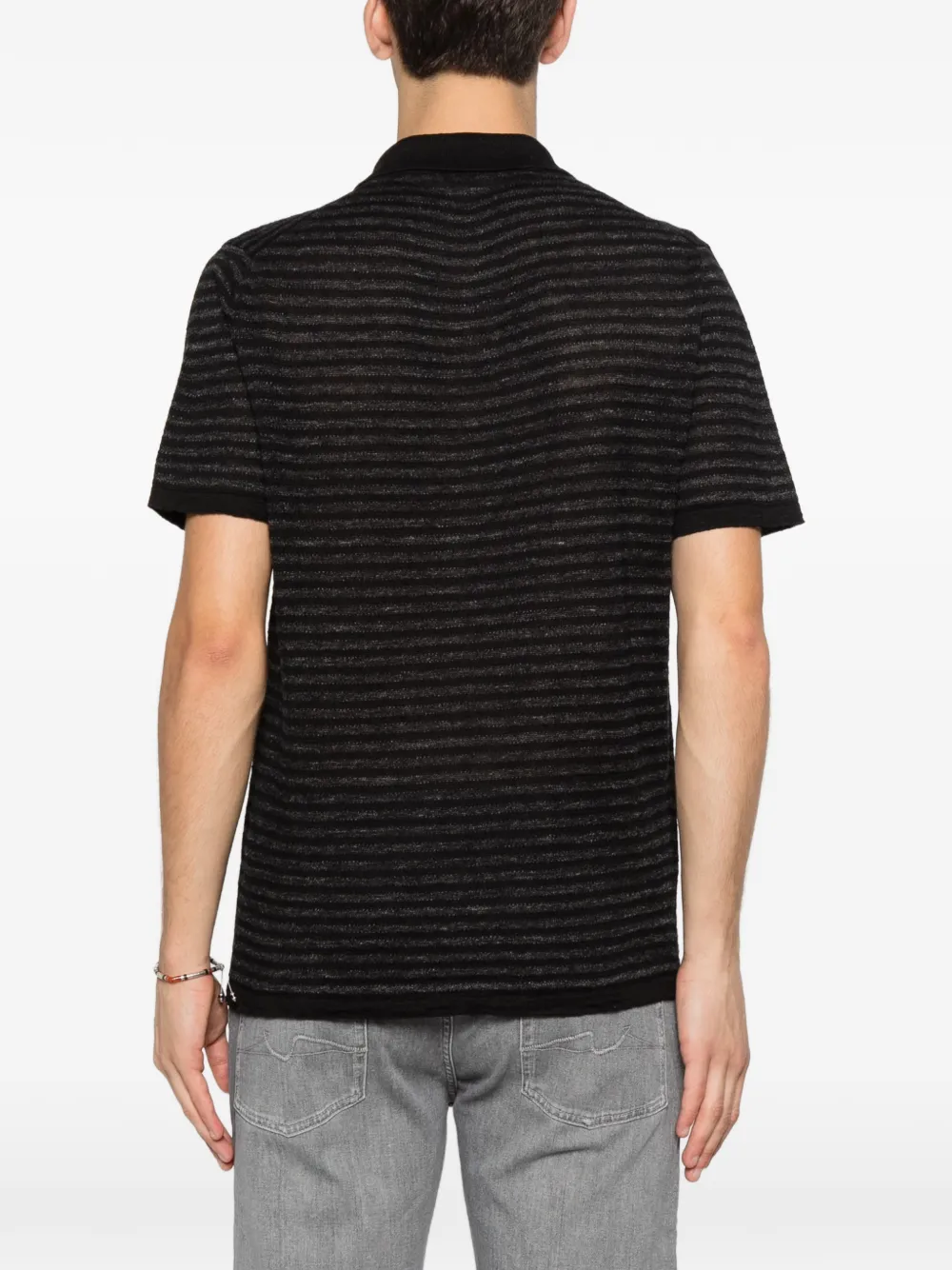 Roberto Collina Gestreept T-shirt Zwart