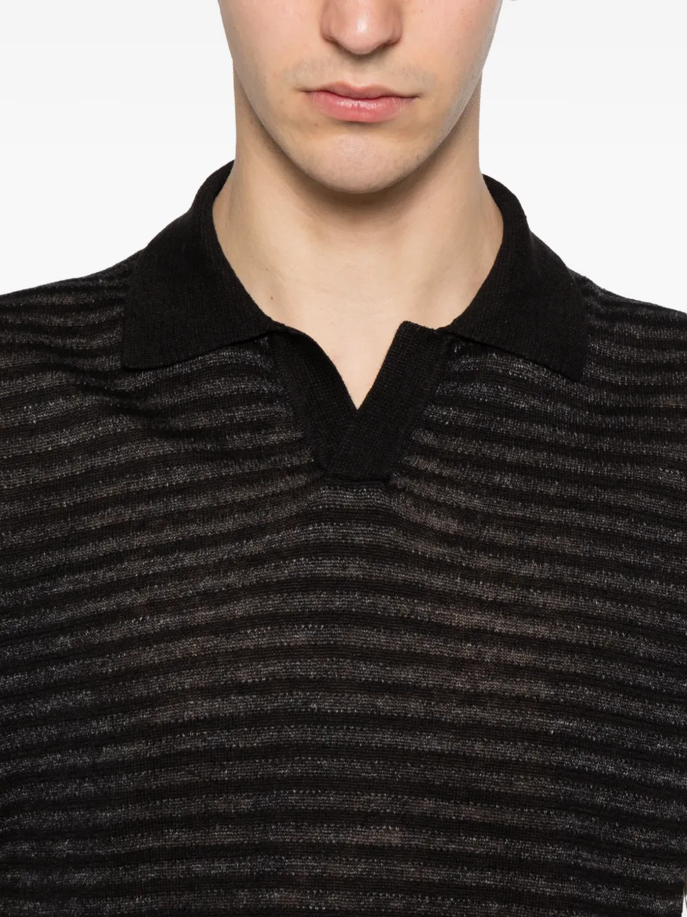 Roberto Collina Gestreept T-shirt Zwart