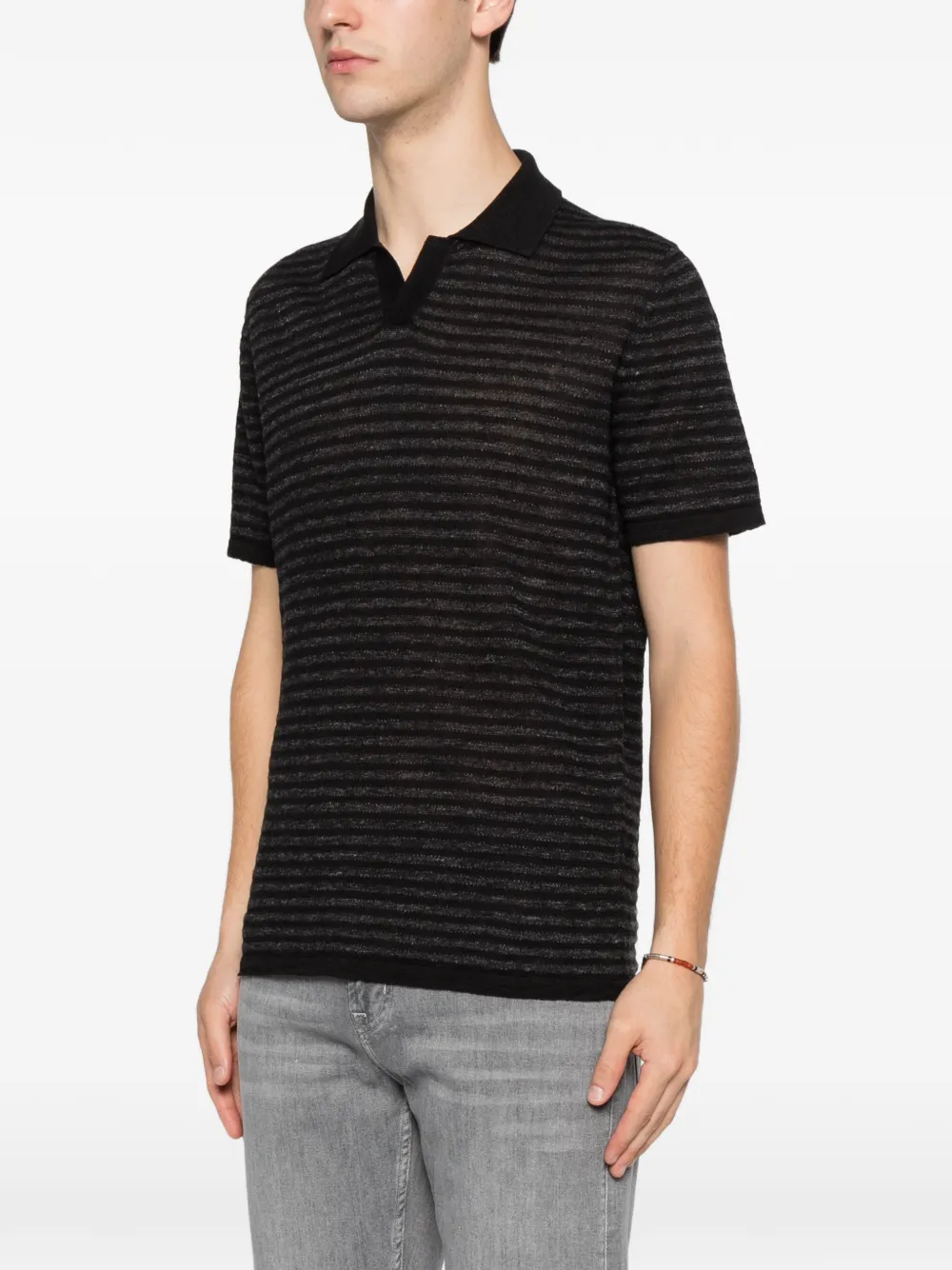 Roberto Collina Gestreept T-shirt Zwart
