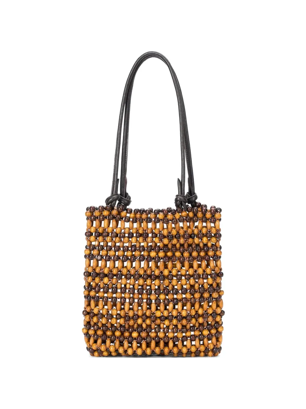 STAUD mini Baja beaded tote bag - Toni neutri