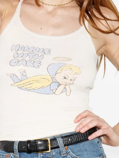 RE/DONE  lace-strap tank top