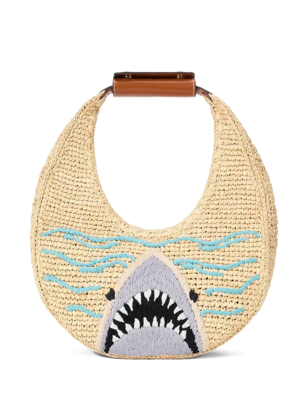 STAUD Moon raffia tote bag - Toni neutri