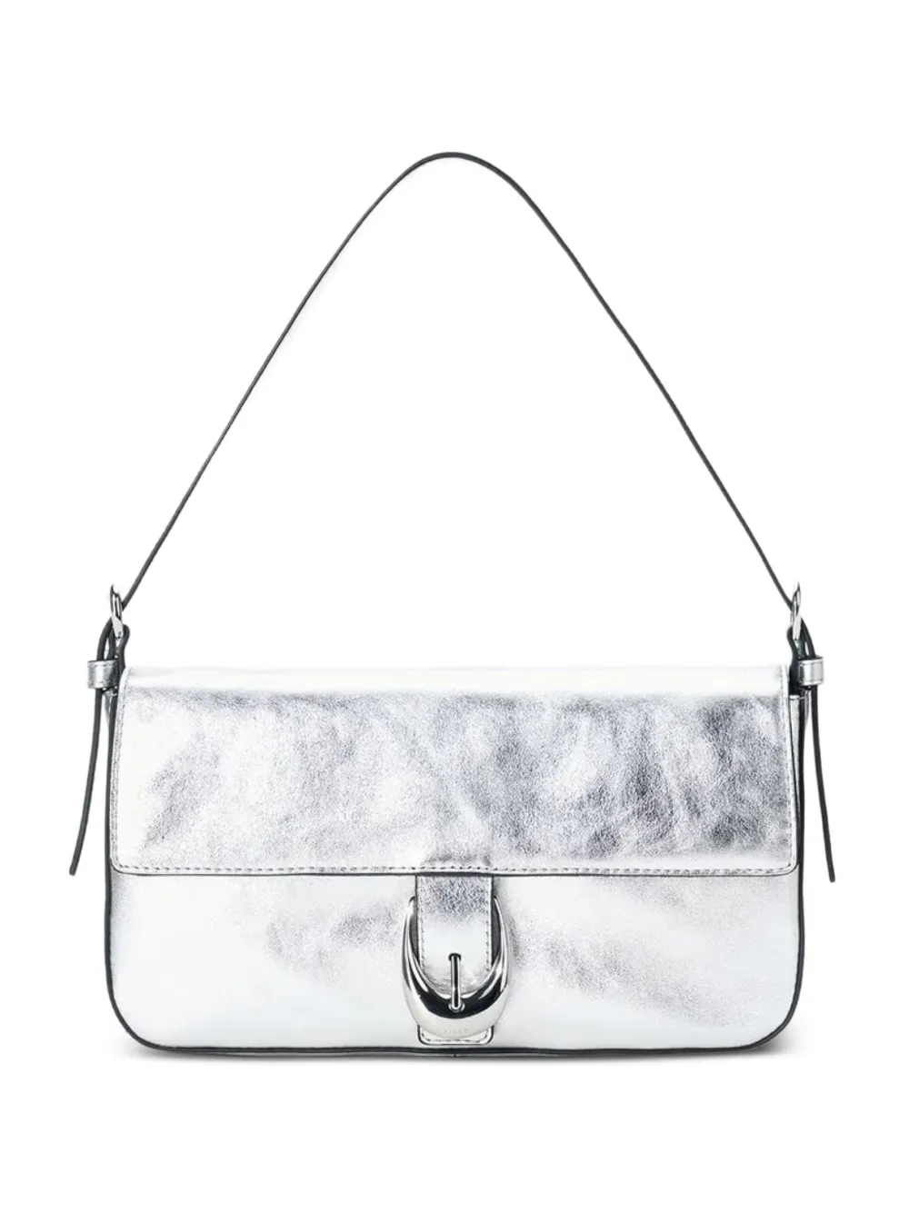 STAUD Harlow leather shoulder bag - Argento