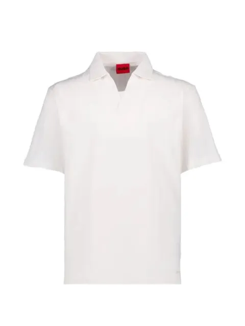 BOSS jacquard-stripe polo shirt with Johnny collar
