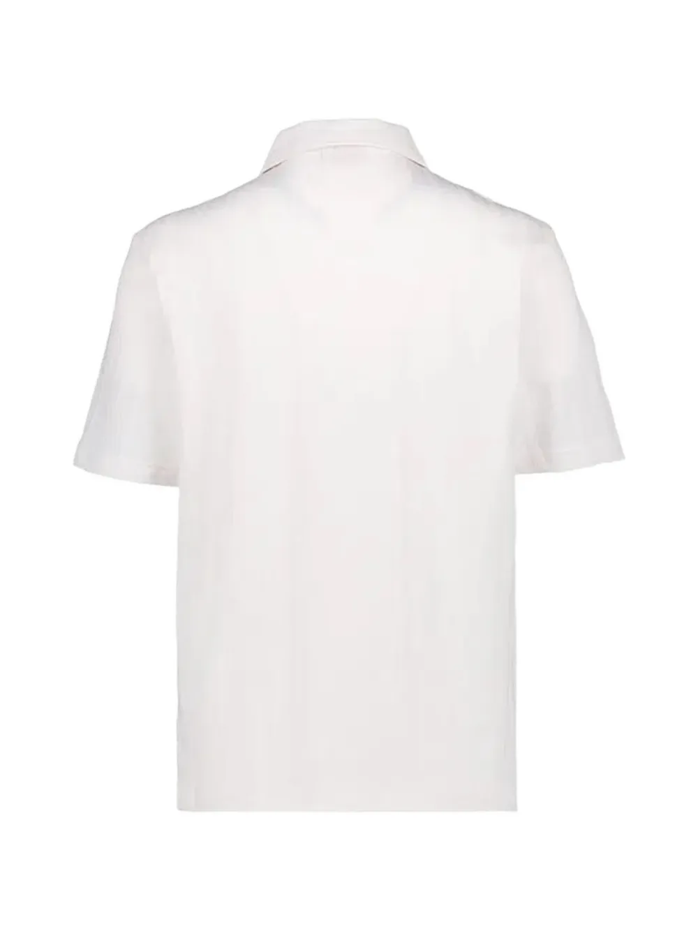 BOSS Poloshirt met jacquard-streep en Johnny kraag Wit