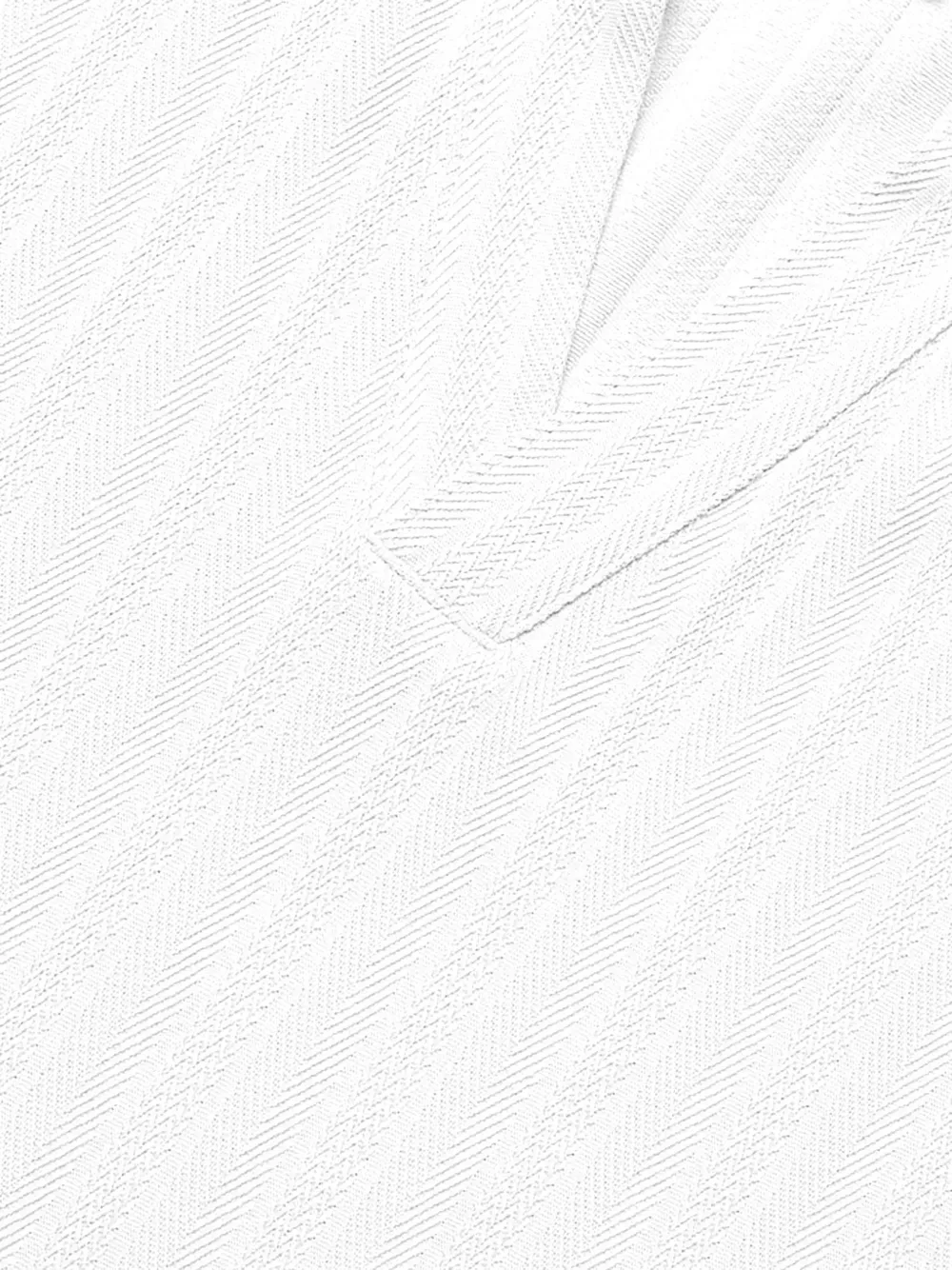 BOSS Poloshirt met jacquard-streep en Johnny kraag Wit