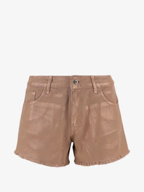 DON'T @ ME  Iridescent frayed denim shorts