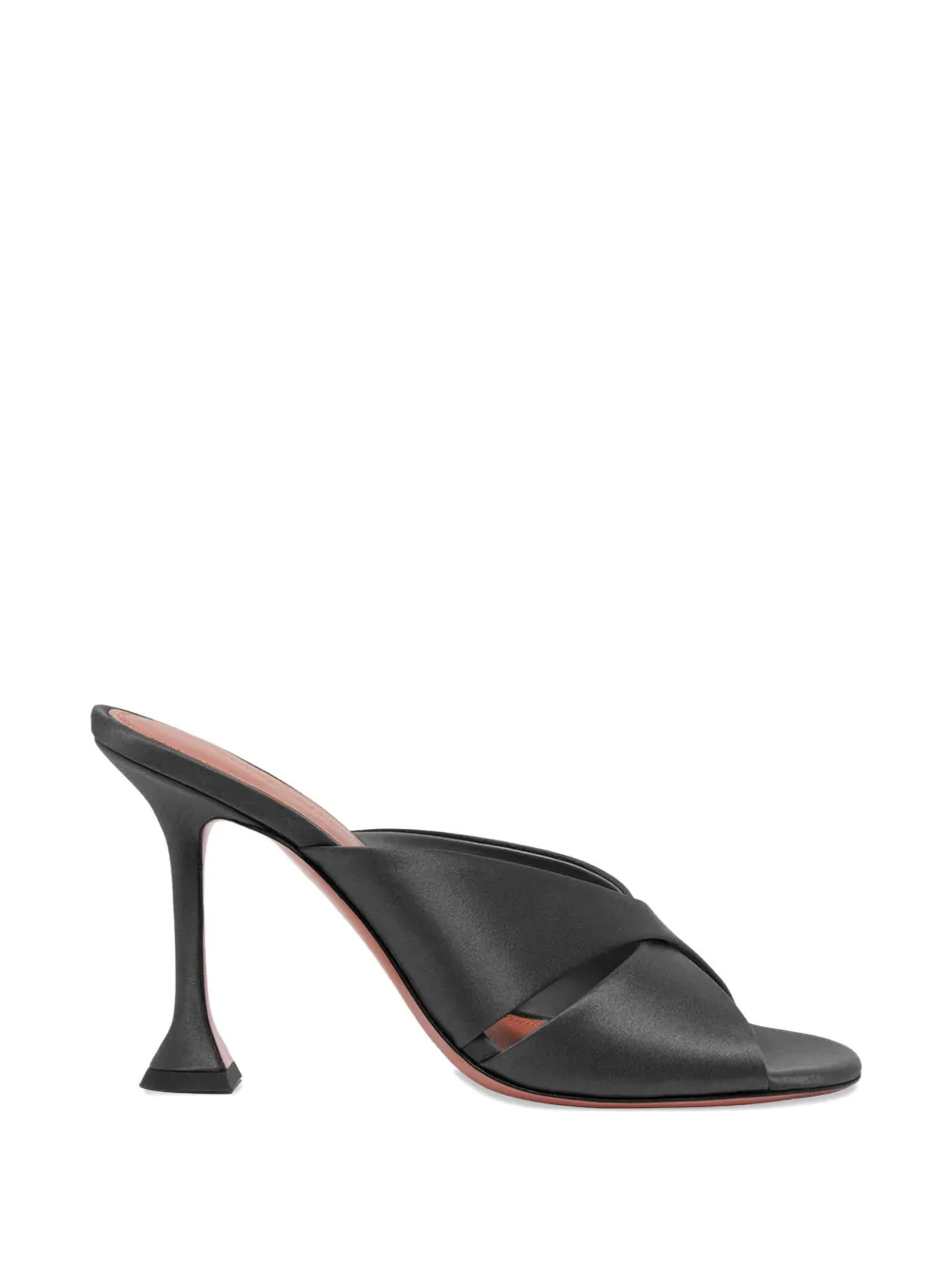 Amina Muaddi Salma criss cross silk-heeled sandals Zwart