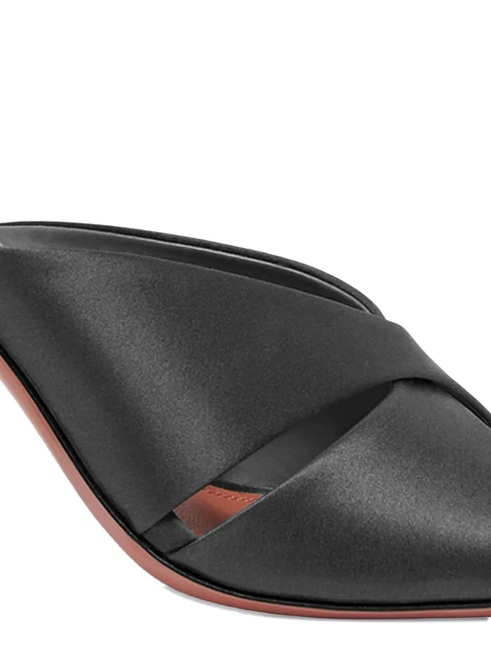 Amina Muaddi Salma criss cross silk-heeled sandals Zwart