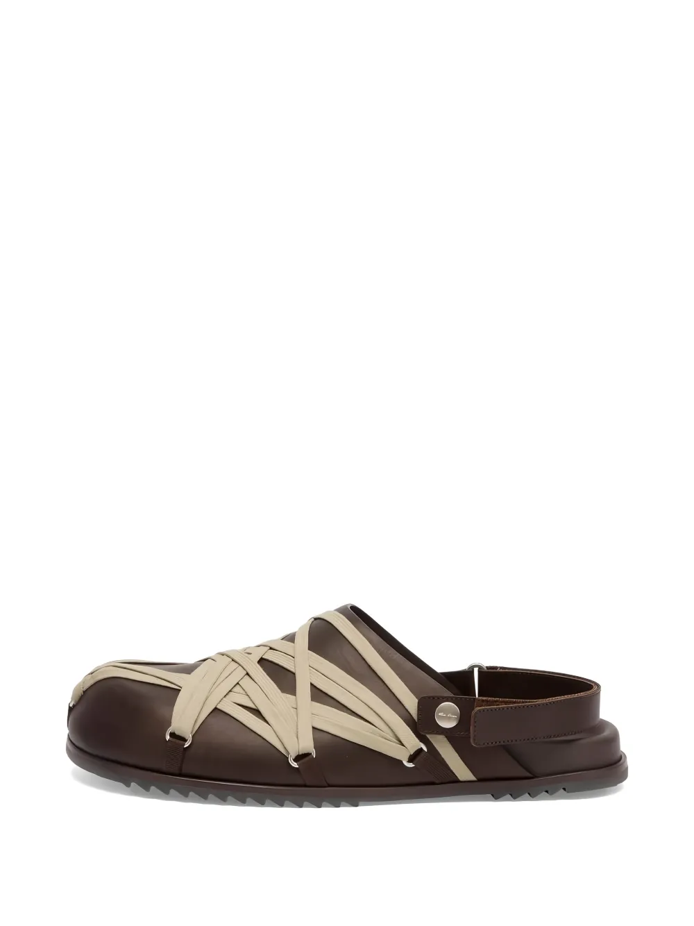 Rick Owens laced strap mules - Marrone