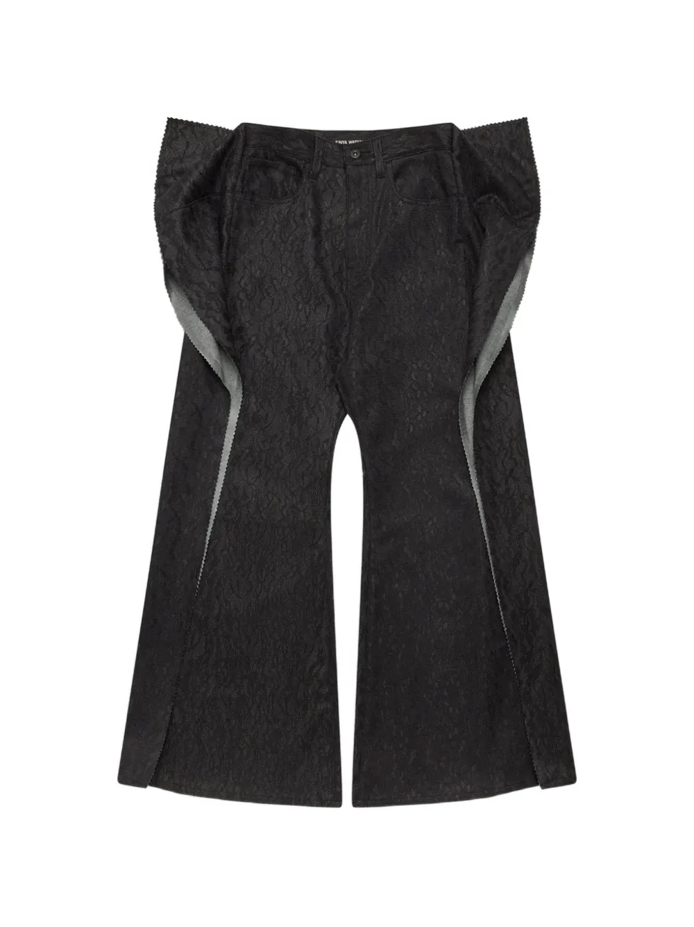 Junya Watanabe ruffle jacquard trousers - Nero