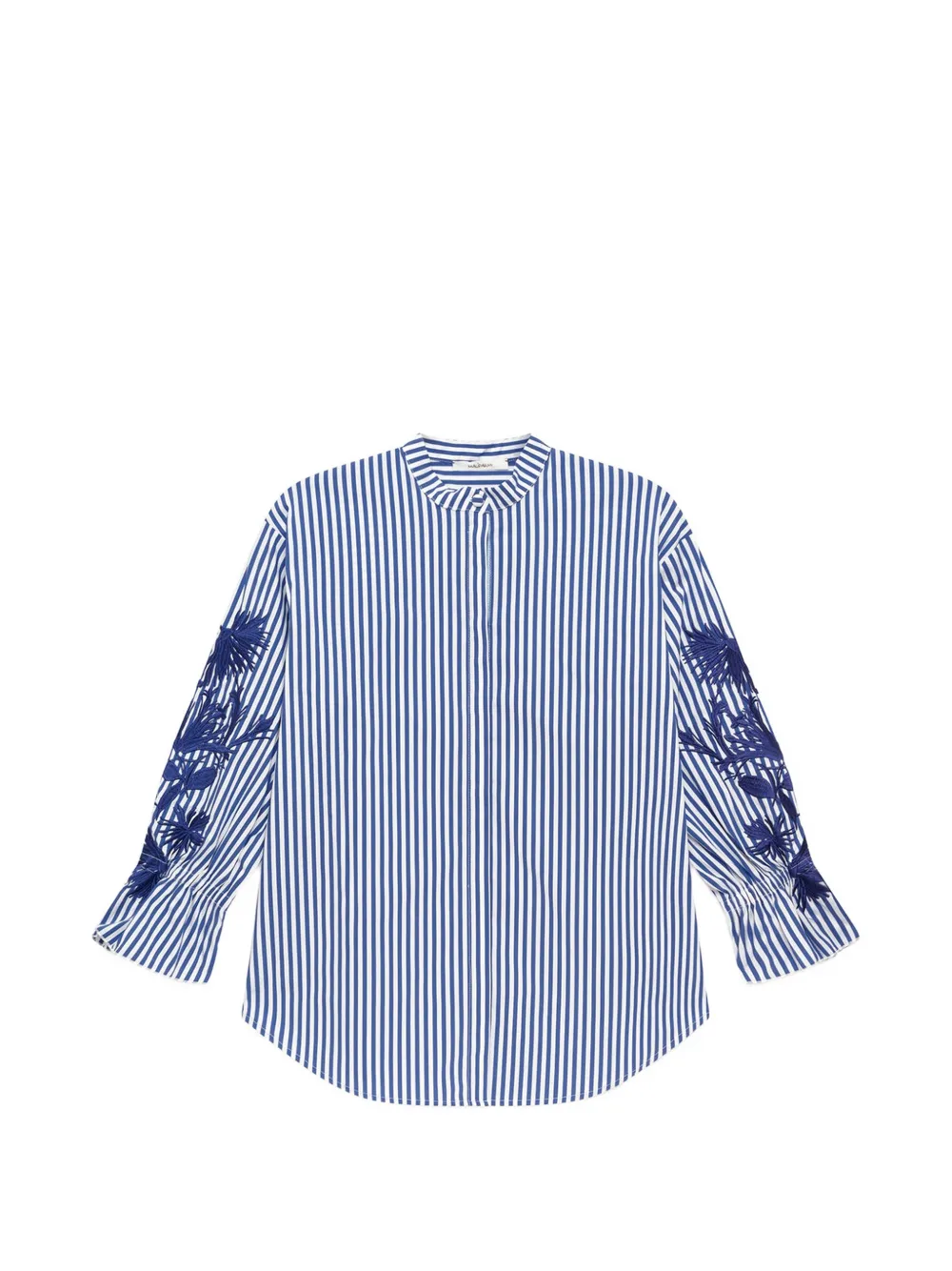 MALIPARMI striped embroidered shirt - Blu