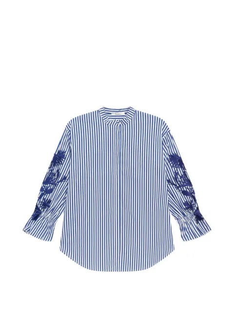 MALIPARMI camisa con rayas bordadas