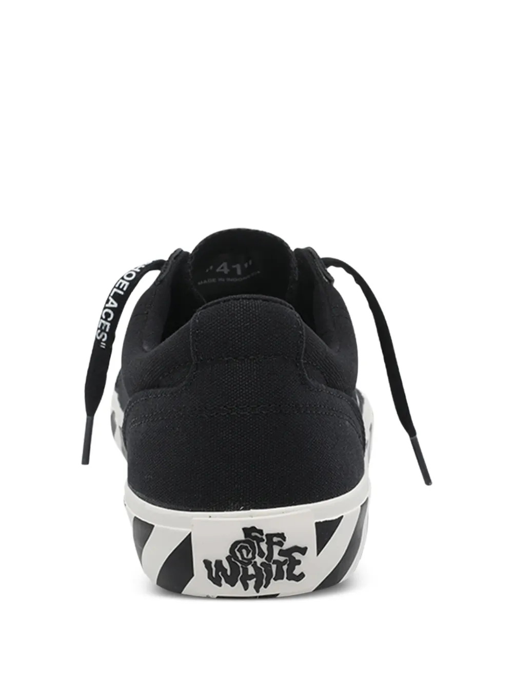 Off-White Tenis Vulcanized Undercut Con Rayas Del Logo | Negro