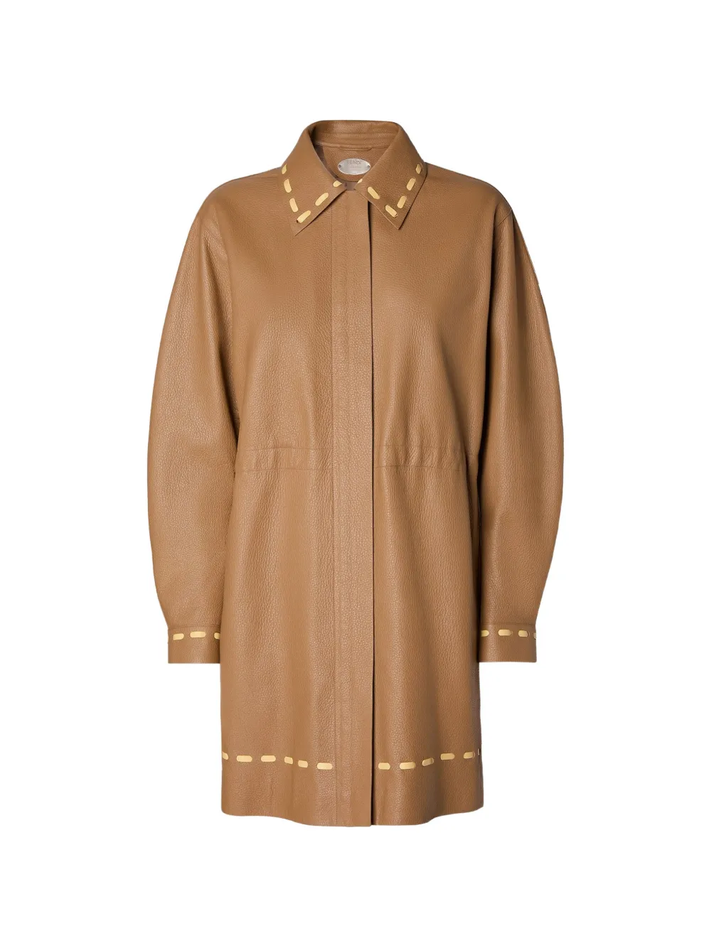 FENDI stitch-detail coat - Marrone