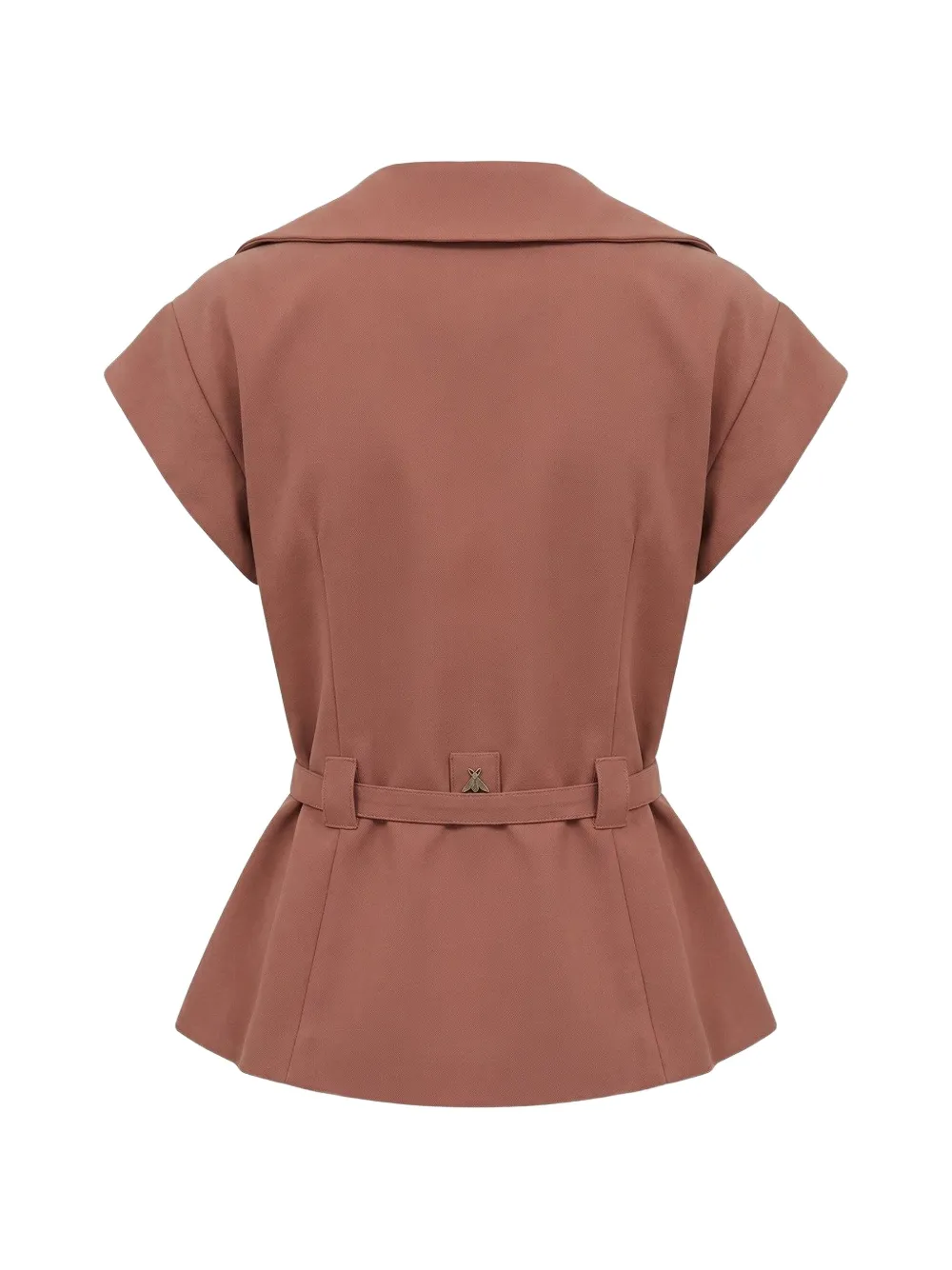 Patrizia Pepe Jack met ceintuur en korte mouwen Bruin