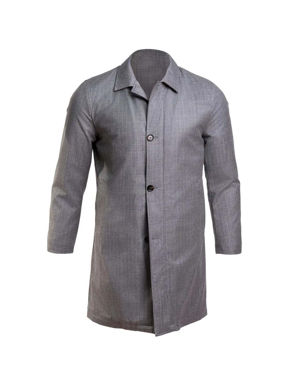 Kiton pinstriped overcoat - Grigio