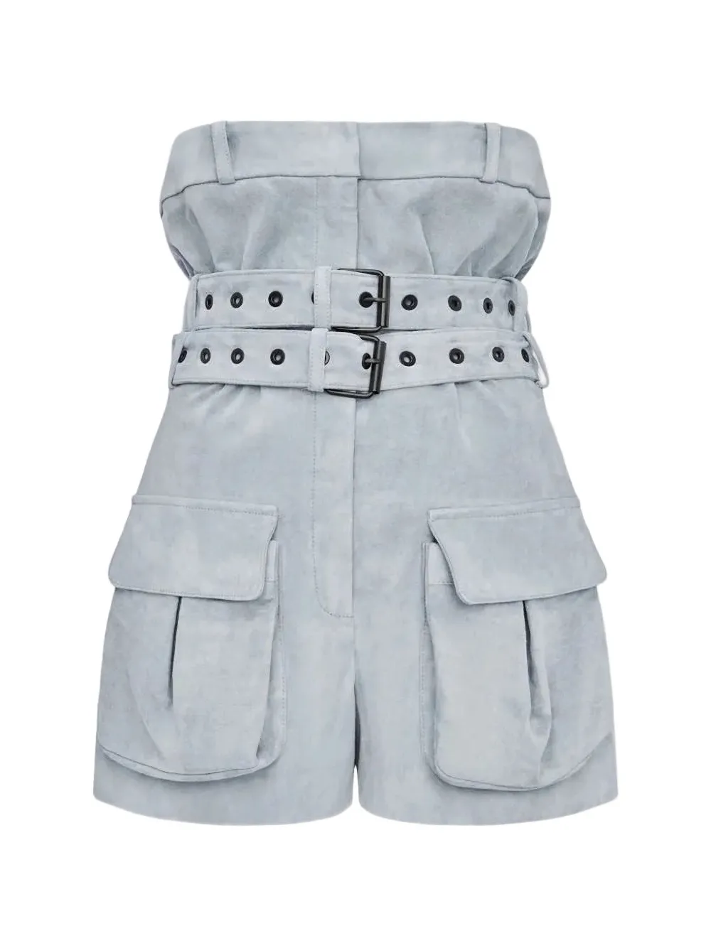 The Mannei high-rise belted shorts - Blu