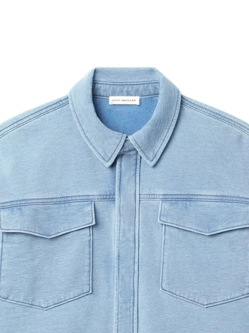 Good American Cropped jack met zakken Blauw