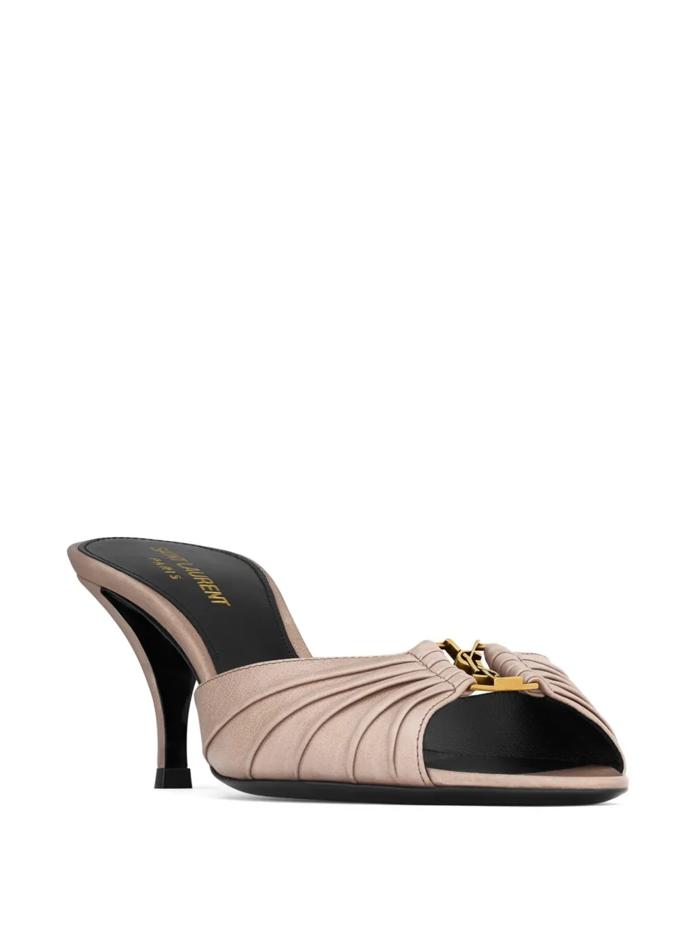 Saint Laurent Babylone twisted-detail leather sandals Beige