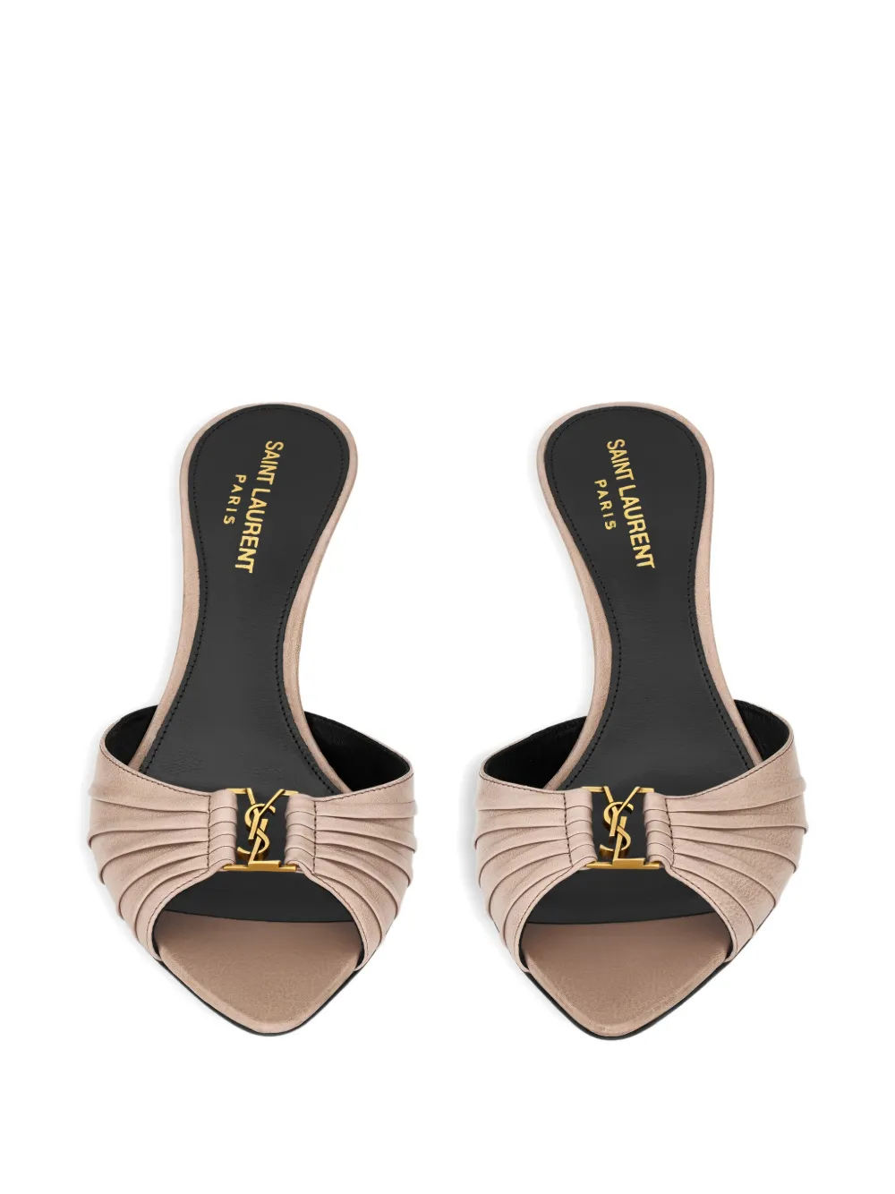 Saint Laurent Babylone twisted-detail leather sandals Beige