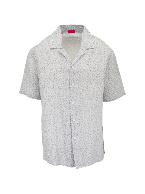 Isaia floral linen shirt