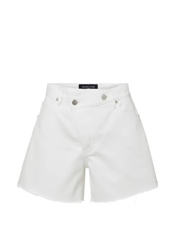Veronica Beard Ellis Crossover-waistband Shorts in White