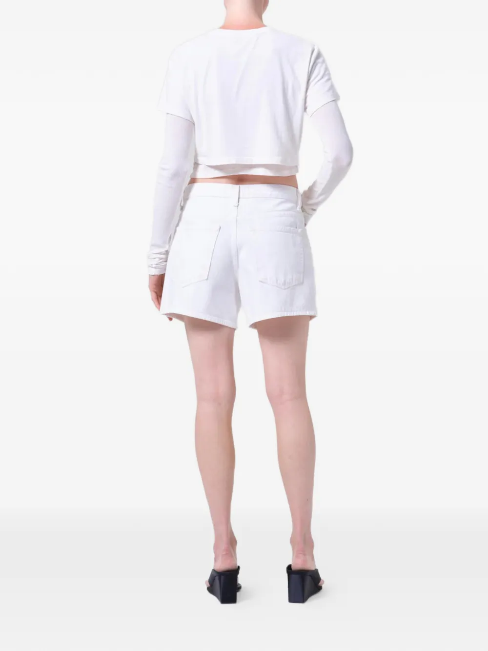AGOLDE Denim shorts met zakken Wit